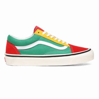 Damske Tenisky Vans Anaheim Factory Old Skool 36 DX Červené/Tyrkysové/Žlté VA39AYQDZ